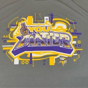Minnesota Vikings T-Shirt Men's Large Short Sleeve SKOL 3D Graffiti‎ Graphic